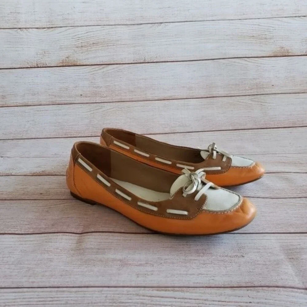 Cole Haan Nike Air Women's Leather Loafers/Flats with Threaded Bow